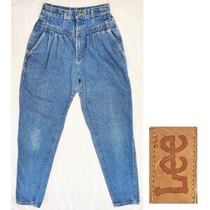 Lee Vintage Womens 1980s Lee Pleated Yoke Front Tapered Leg Jeans 10 Long
